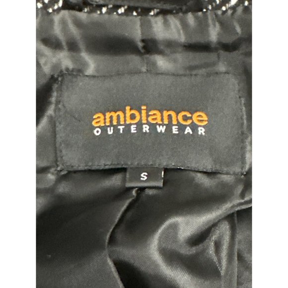 Ambiance Outerwear Black & White Tweed Style Blazer Size S - Picture 6 of 10